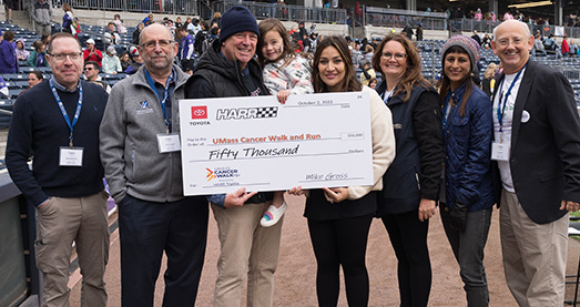  UMass Chan doctors with representatives from presenting sponsor Harr Toyota at the UMass Cancer Walk at Polar Park.