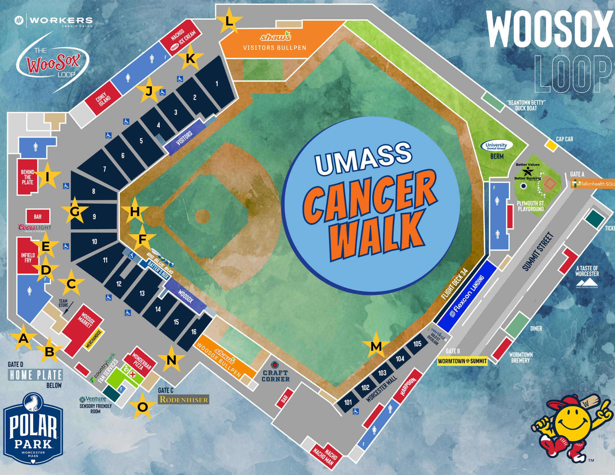 2025 UMass Cancer Walk concourse map