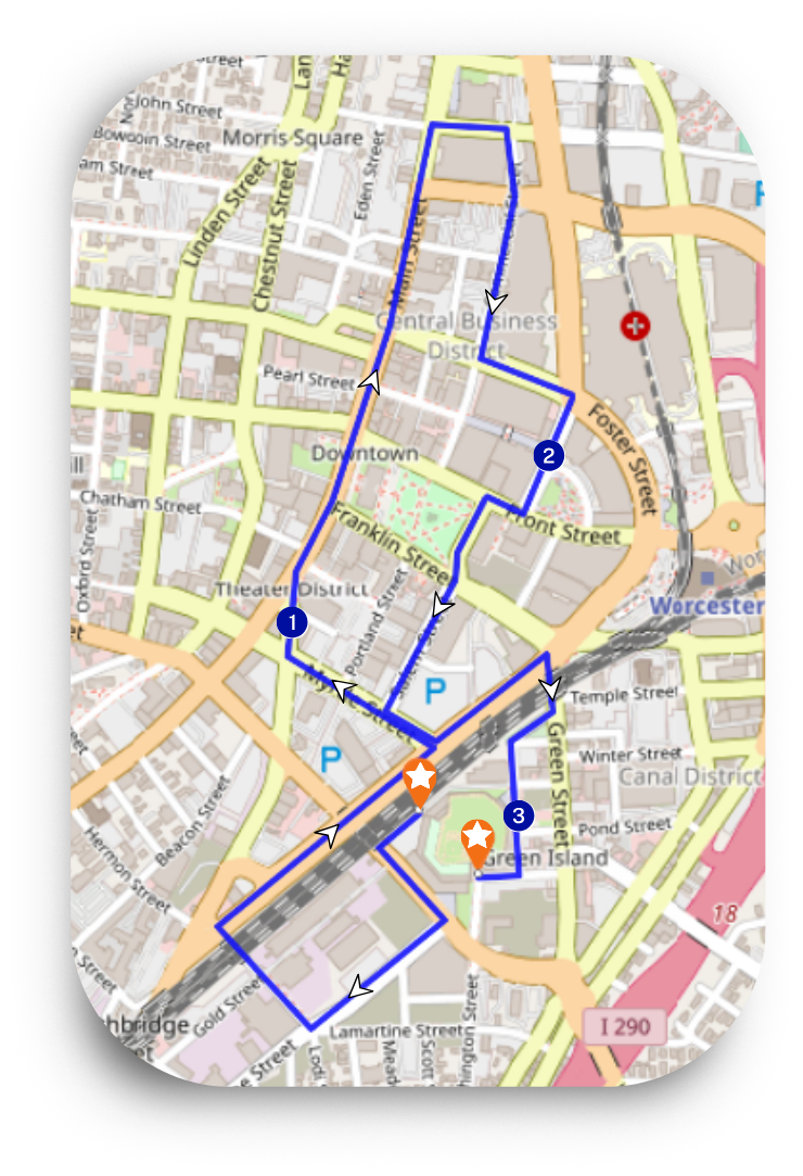 2024 UMass Cancer Walk route map