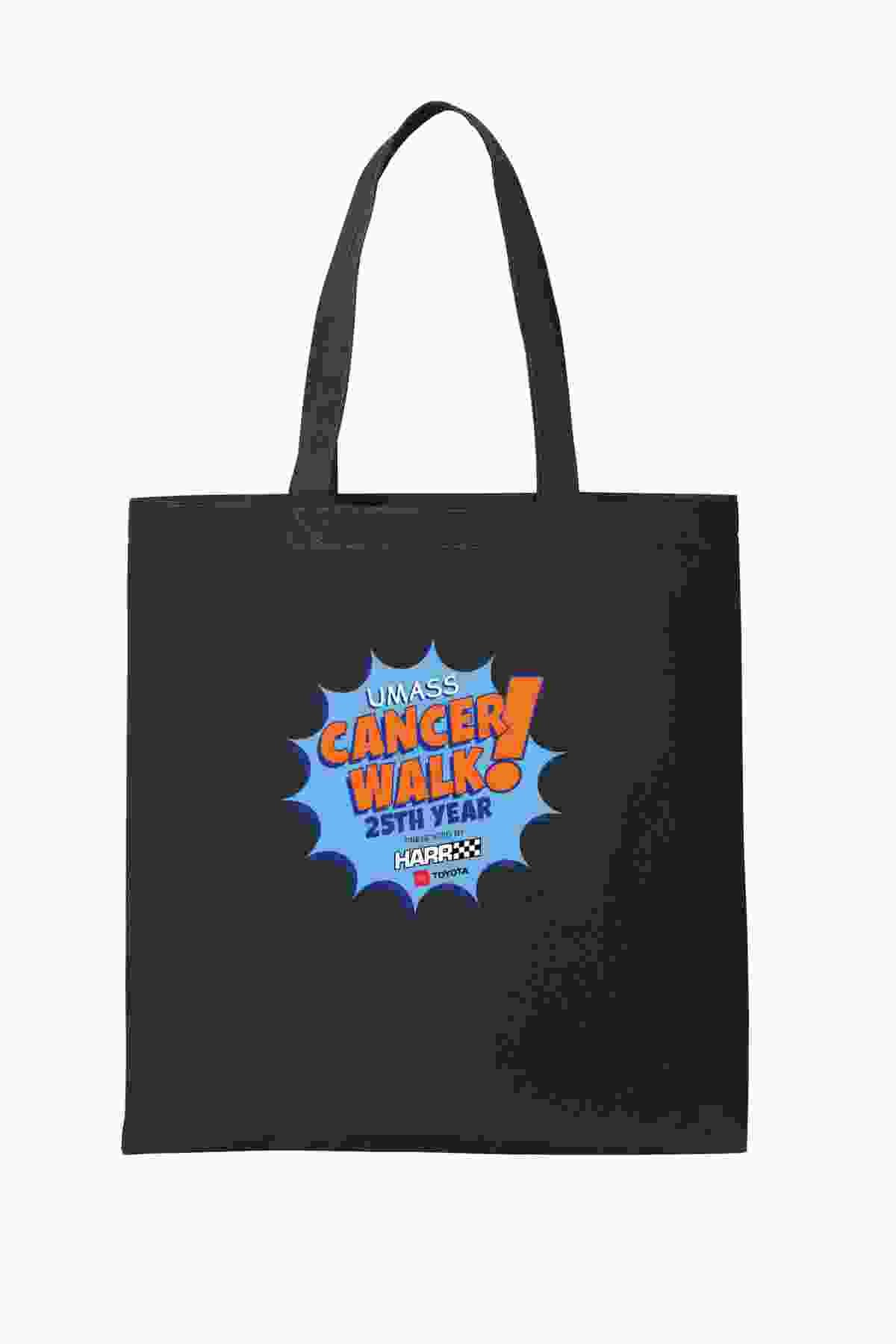 Tote with UMass Cancer Walk logo