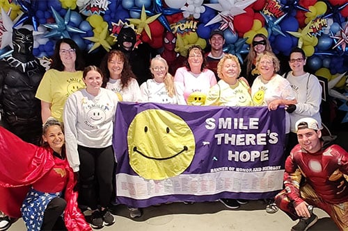A UMass Cancer Walk fundraising team. 